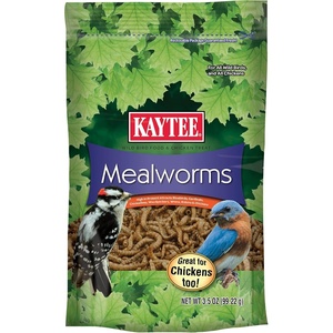 Kaytee Wild Bird Food Mealworms For Bluebirds, Wrens, Robins, Chickadees, Woodpeckers, Cardinals & Chickens, 3.5 Ounce(3.5 Ounce (Pack of 1))