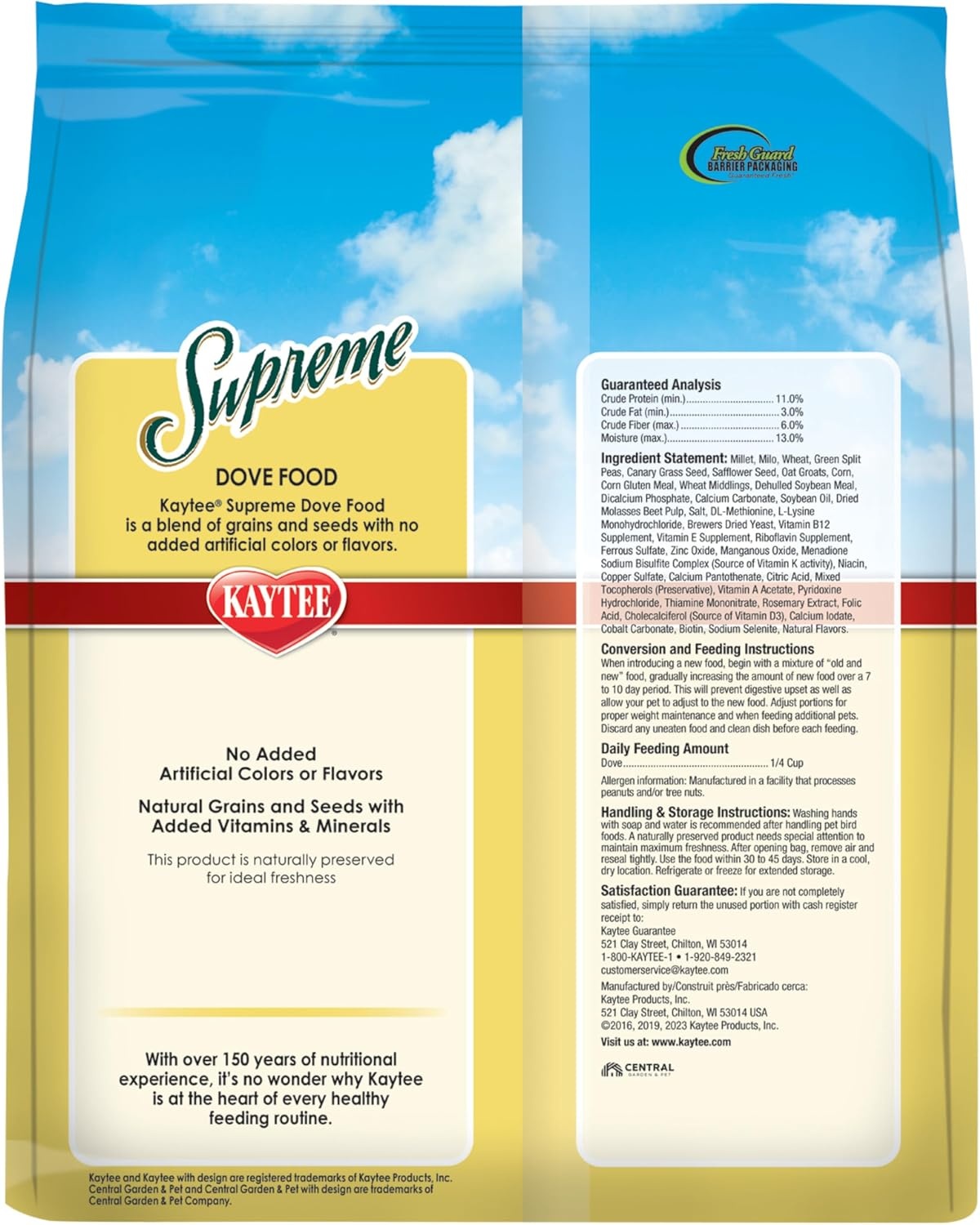 image:imageKaytee Supreme Dove Food Dove Bird Seed 20 Pounds5 Pound Pack of 2